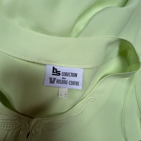 BS Collection for Holding Centre Embroidered Sleeveless Chiffon Top Green Sz 12 - Picture 3 of 8
